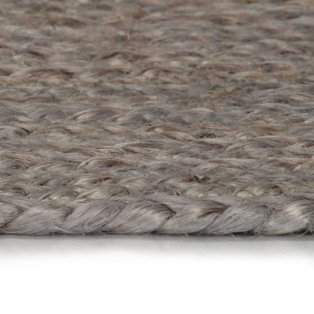 Rug Braided Jute Grey 90 x 90 cm Floor Mat Home Decor Floor Covering Rugs