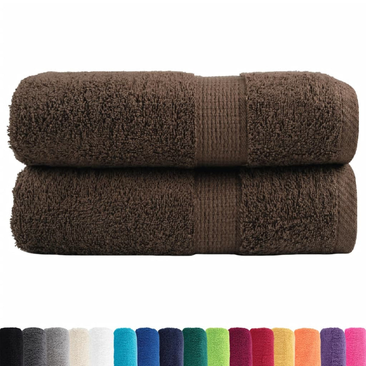 Towel Cotton Brown 50 x 30 cm Bathroom Bath Linen Home Towels 2 pcs Variant 2