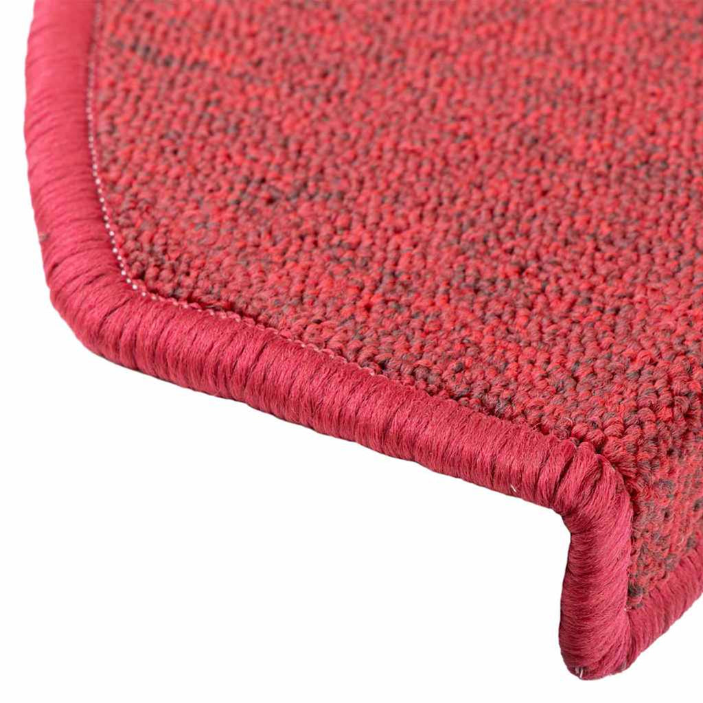 Stair Mats Non-Slip Needle-Punched Fabric -100% Red Foldable 65 x 24 x 4 cm