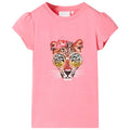 Kids T-Shirt Cotton Neon Pink 128 Children's Top Kids Clothing Kids Wear 128