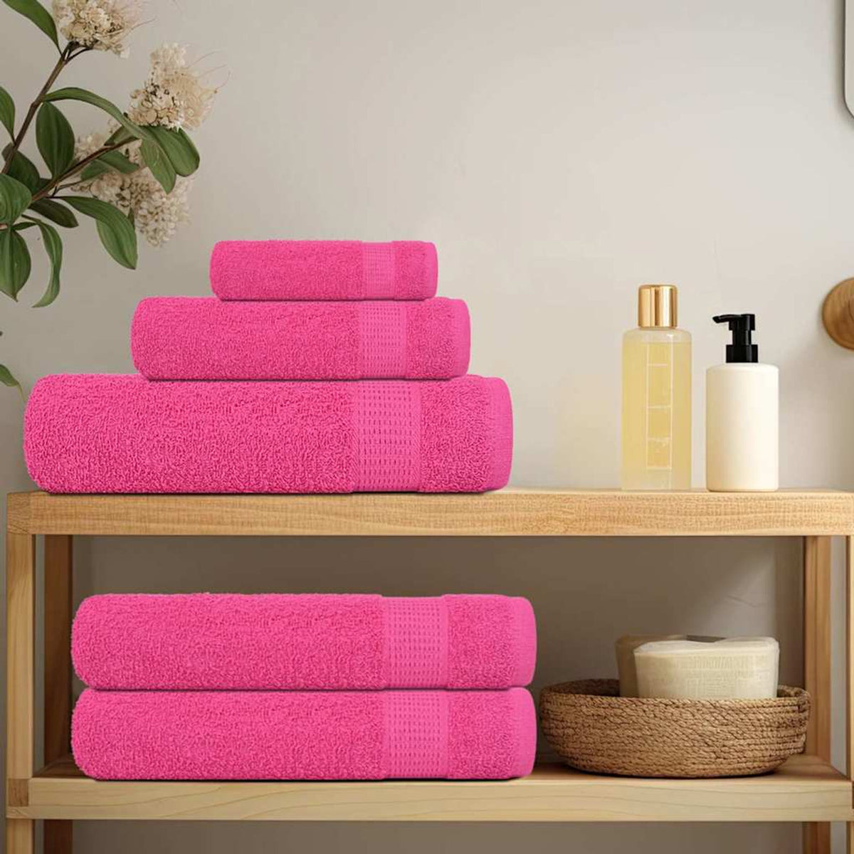 Towel Cotton Pink 200 x 100 cm Bathroom Bath Linen Home Towels 10 pcs FROGN