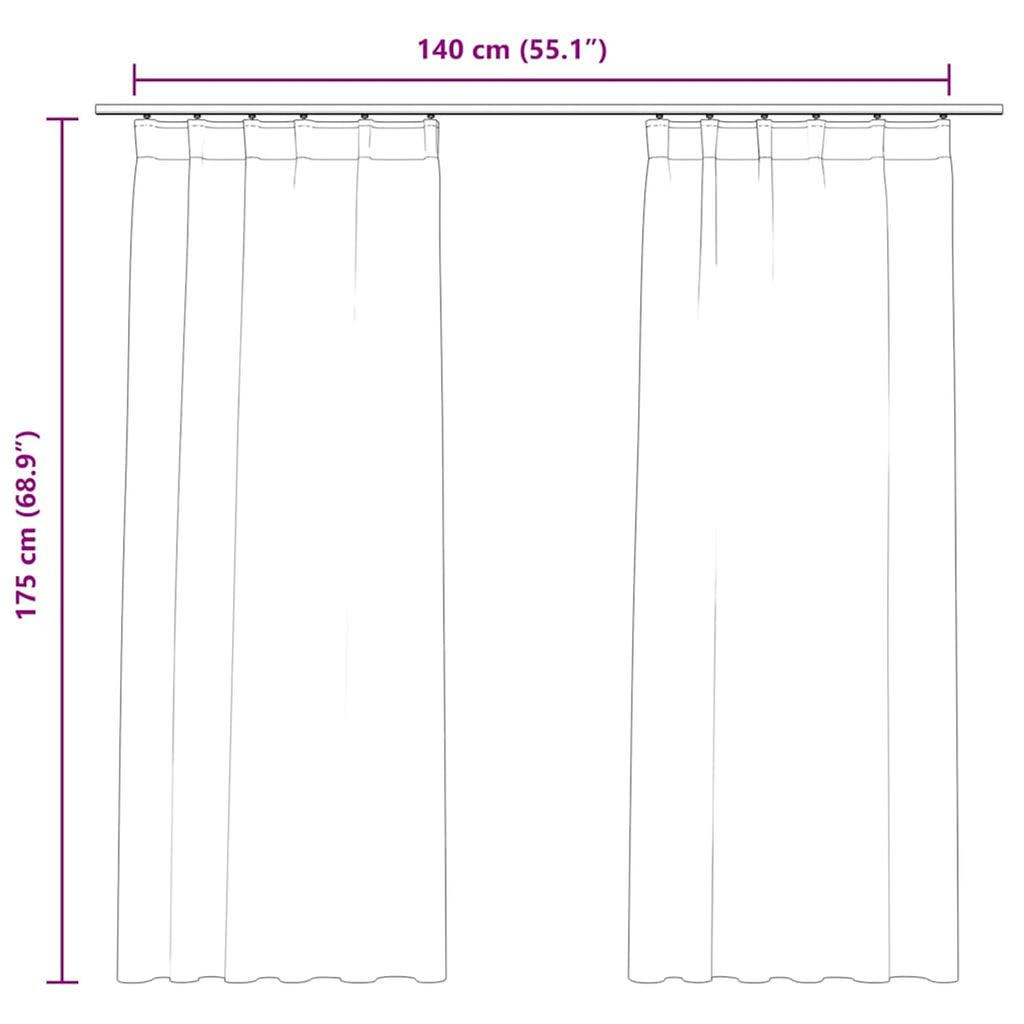 Blackout Curtain Velvet Anthracite 140 x 175 cm Window Dressing Variant 2