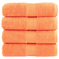 Towel Cotton Orange 30 x 30 cm Bathroom Bath Linen Home Towels 4 pcs Wash