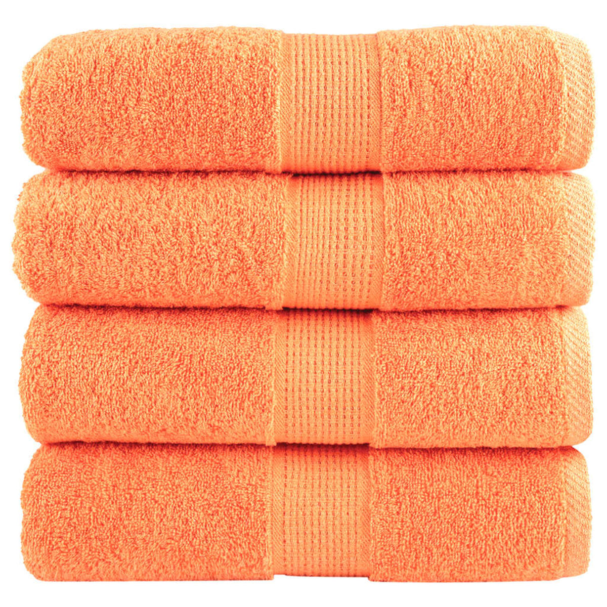 Towel Cotton Orange 30 x 30 cm Bathroom Bath Linen Home Towels 4 pcs Wash