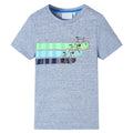 Kids T-Shirt Cotton Blue Melange 128 Children's Top Kids Clothing Kids Wear