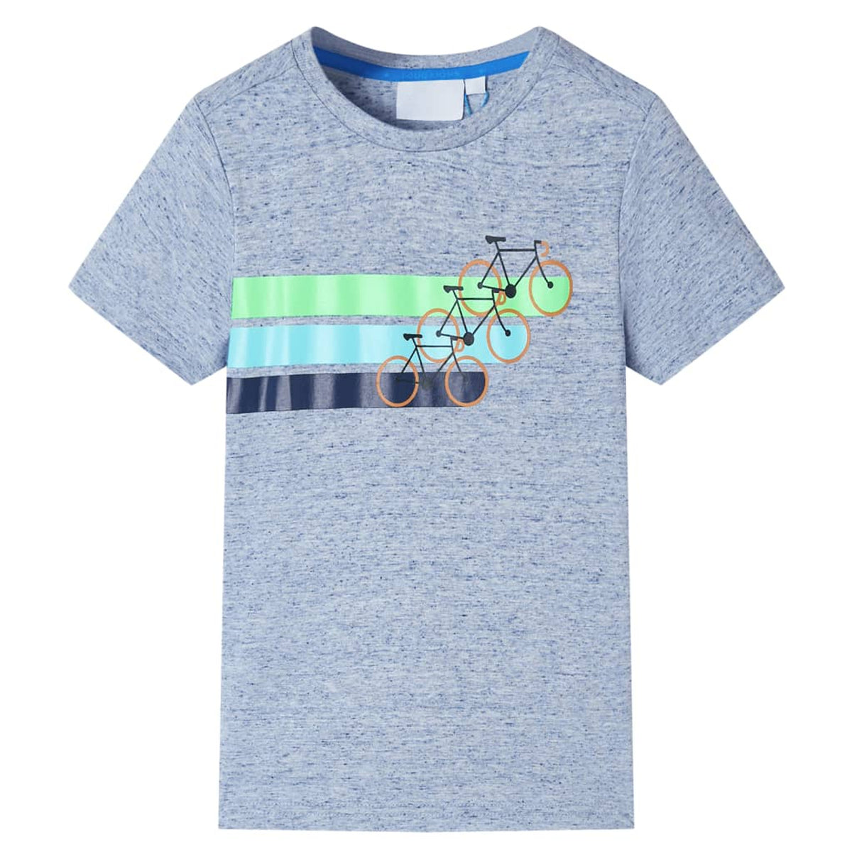 Kids T-Shirt Cotton Blue Melange 128 Children's Top Kids Clothing Kids Wear