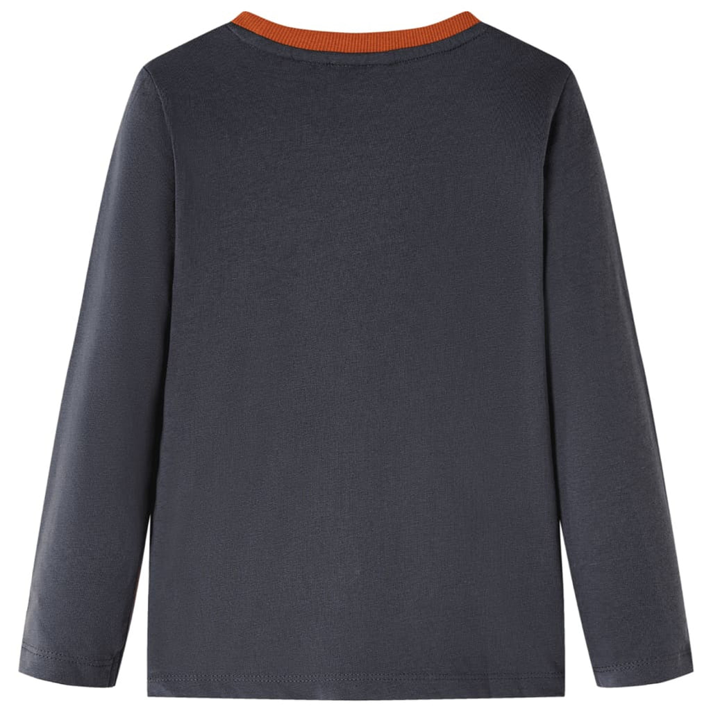 Kids T-Shirt Cotton Anthracite 116 Children's Top Kids Clothing Kids Wear Long