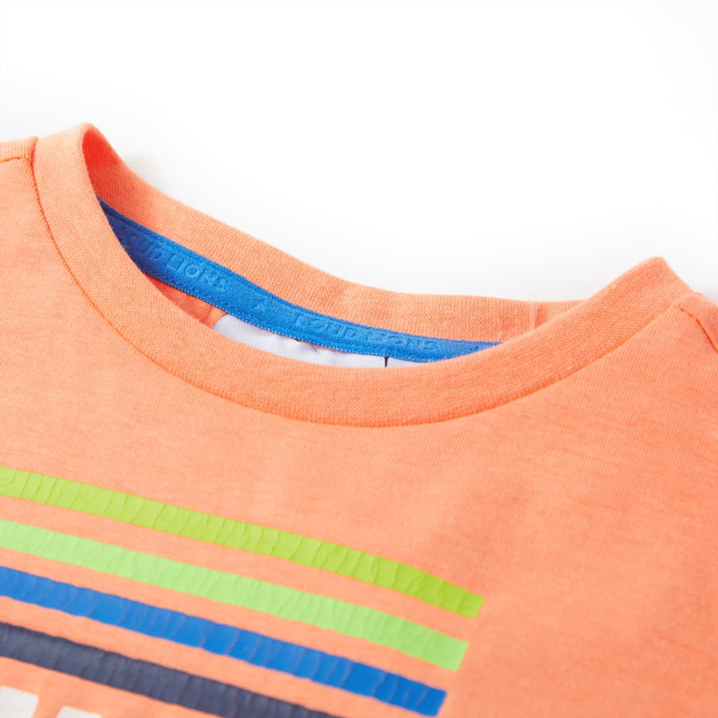 Kids T-Shirt Cotton Neon Orange 140 Children's Top Kids Clothing Kids Wear 140