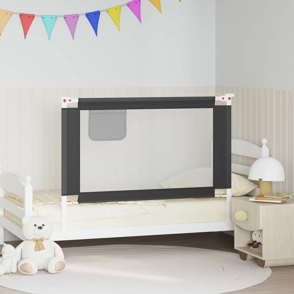 Toddler Safety Bed Rail Dark Fabric (100% Polyester) Dark Grey 120 x 25 x 95