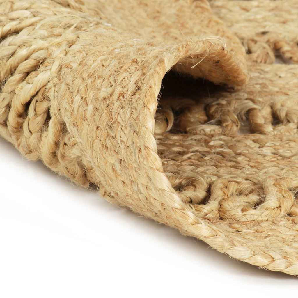 Rug Braided Jute Natural 90 x 90 cm Floor Mat Home Decor Floor Variant 9