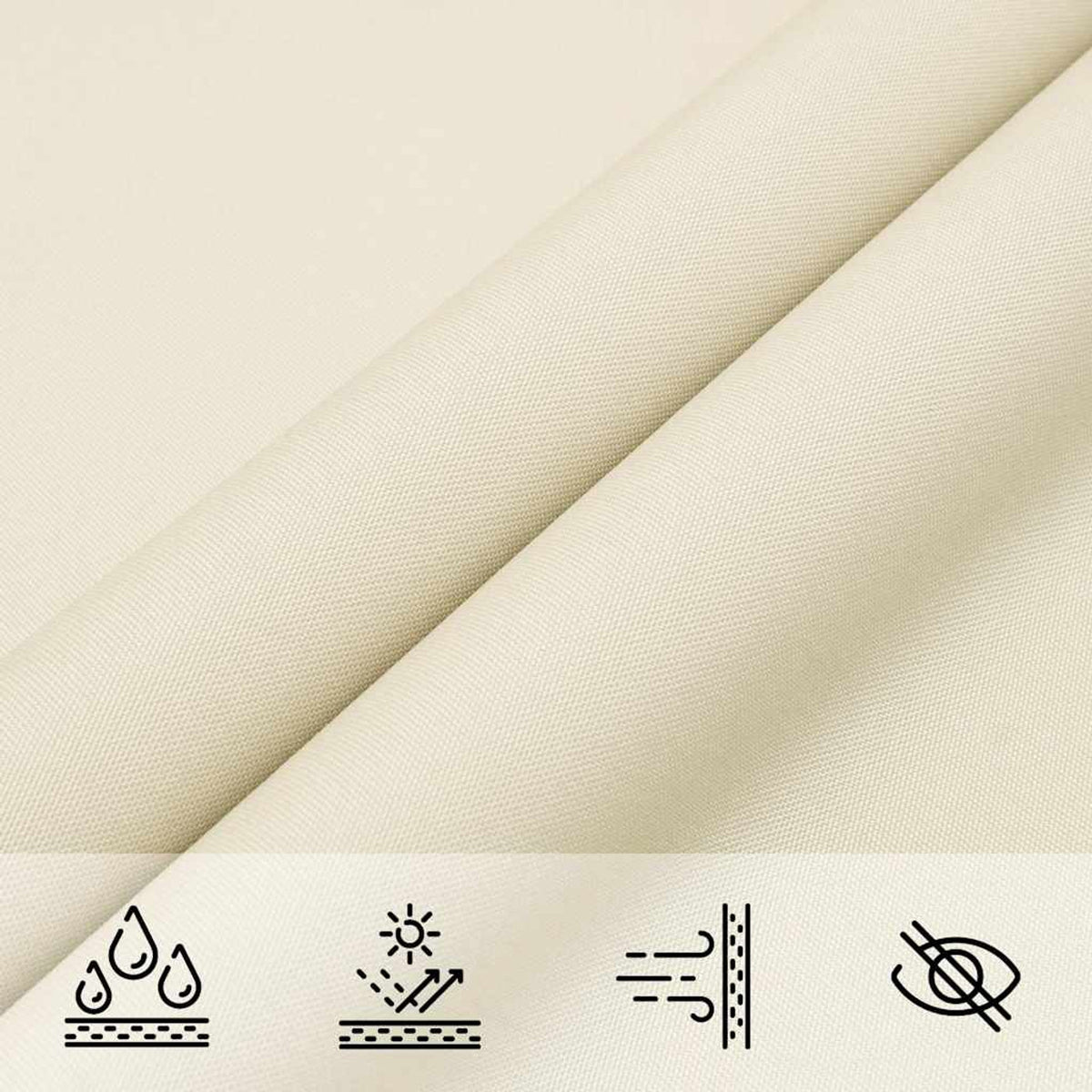 Sunshade Sail Oxford Fabric Cream Water Resistant UV Resistant Variant 5