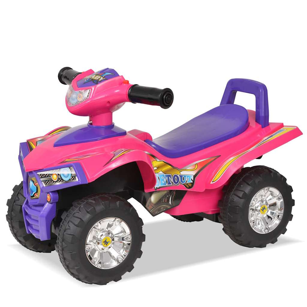 Children'S Ride-On Atv Plastic Pink With Storage 60 x 38 x 42 cm Push Sound