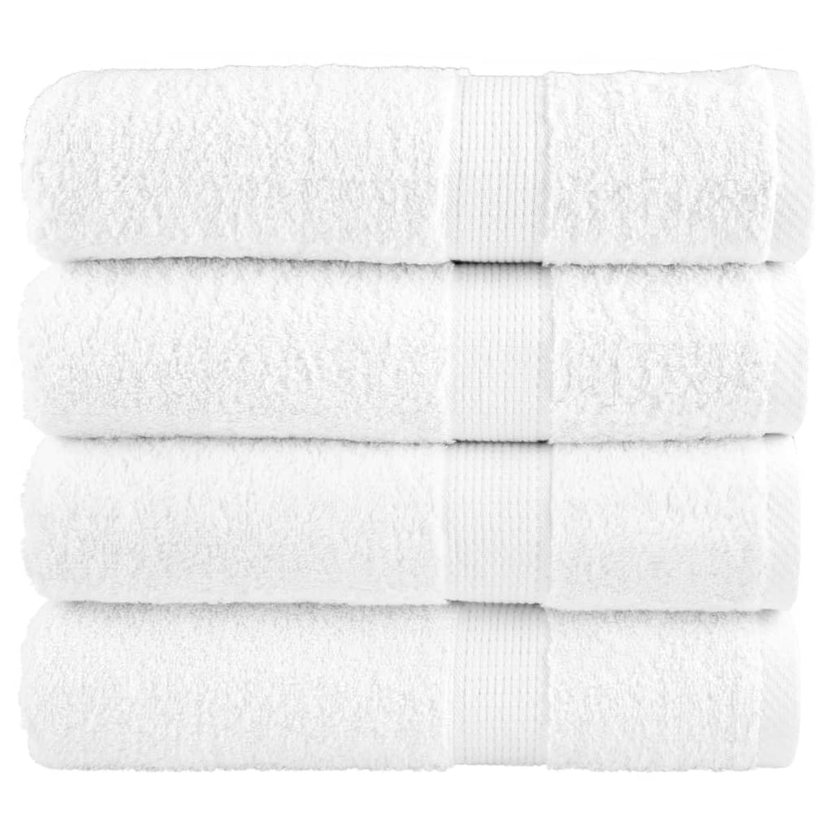 Towel Cotton White 100 x 50 cm Bathroom Bath Linen Home Towels 4 pcs Variant 2
