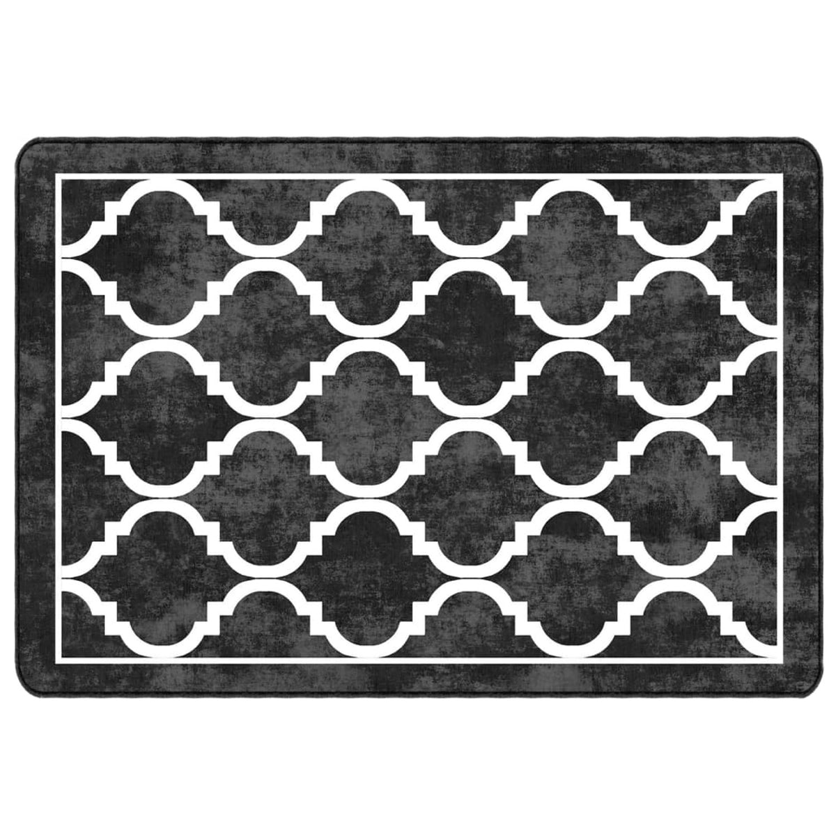Rug Polyester Black 160 x 0.4 x 230 cm Floor Mat Home Decor Floor Covering