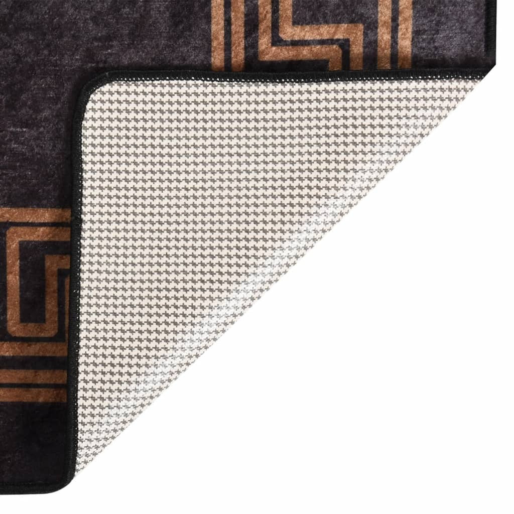 Rug Polyester Black 400 x 0.4 x 300 cm Floor Mat Home Decor Floor Covering