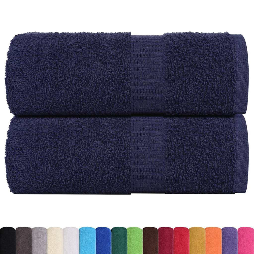 Towel Cotton Navy Blue 30 x 30 cm Bathroom Bath Linen Home Towels 2 pcs Wash
