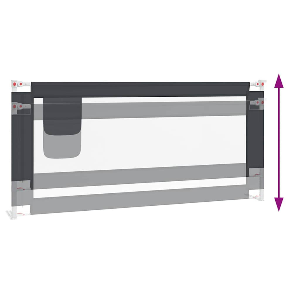 Toddler Safety Bed Rail Dark Fabric (100% Polyester) Dark Grey 200 x 25 x 95