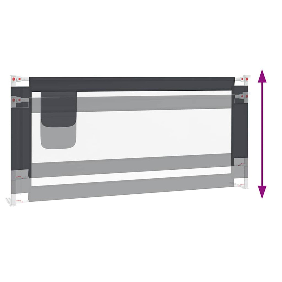 Toddler Safety Bed Rail Dark Fabric (100% Polyester) Dark Grey 200 x 25 x 95