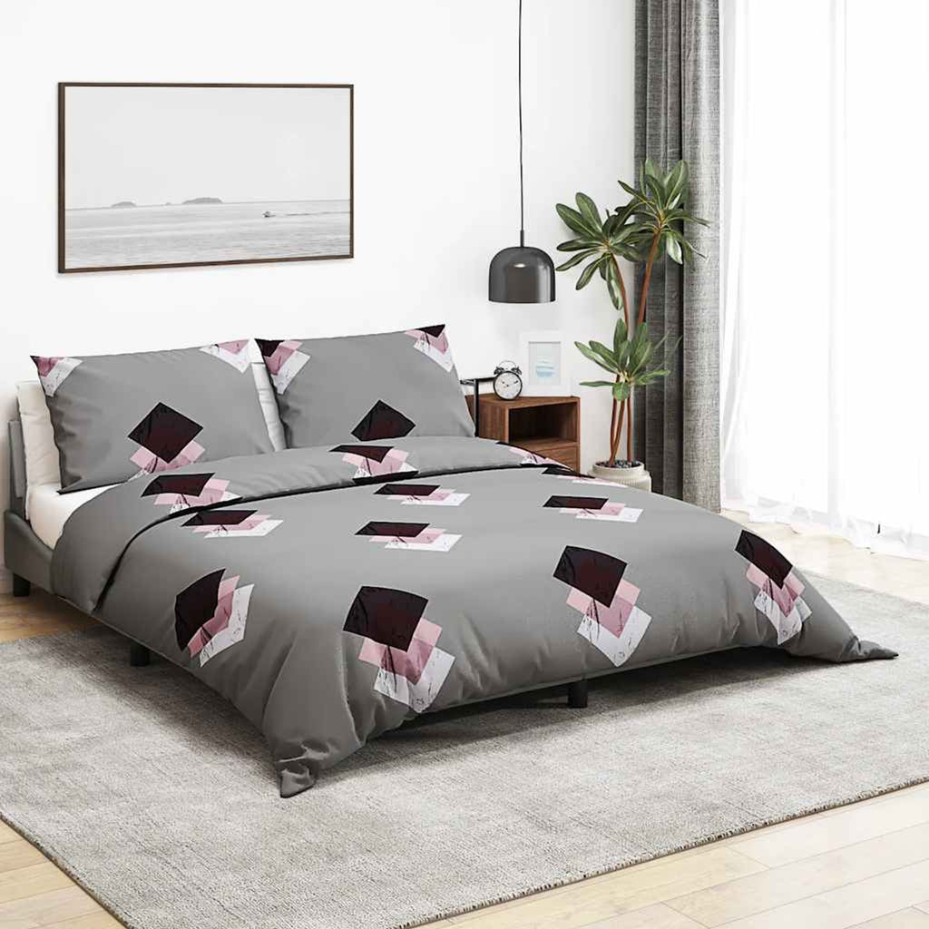 Duvet Cover Cotton Grey 200 x 140 cm Bedding Bed Linen Bedroom Variant 15