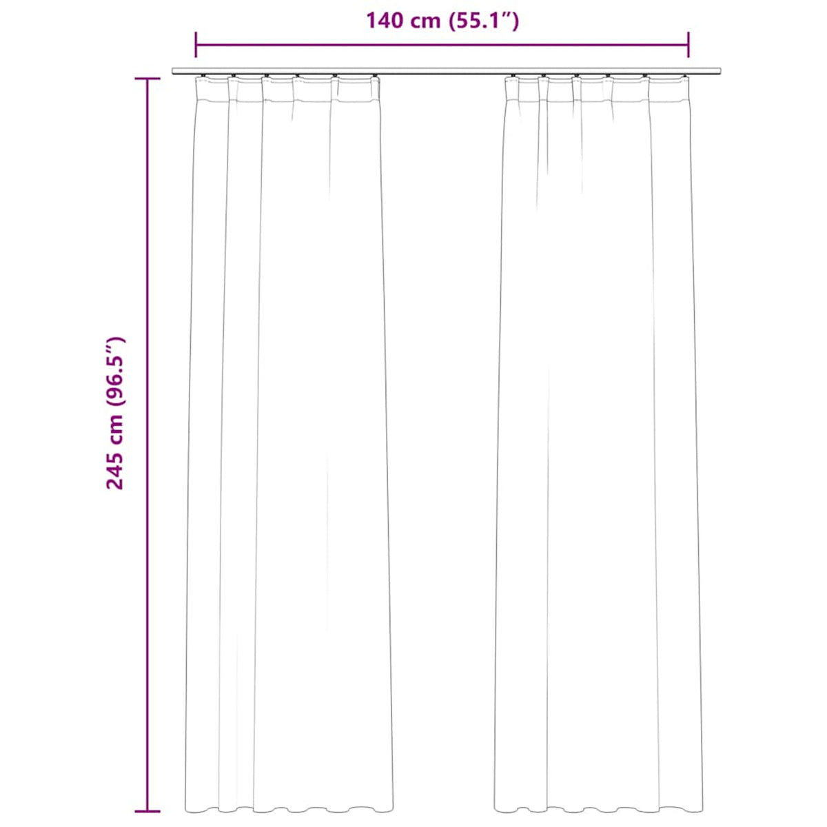 Blackout Curtain Velvet Beige 140 x 245 cm Window Dressing Home Variant 2