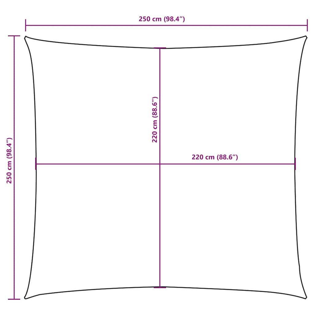 Sunshade Sail Oxford Fabric Dark Green Water Resistant UV Resistant 250 x 250