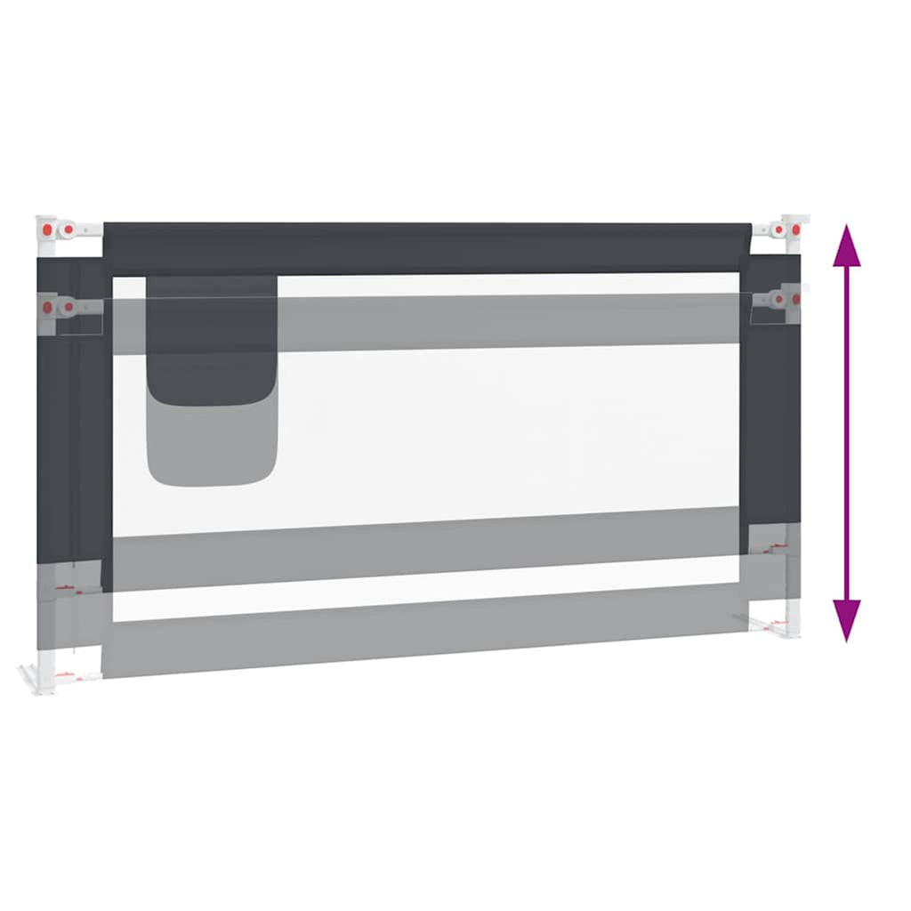 Toddler Safety Bed Rail Dark Fabric (100% Polyester) Dark Grey 160 x 25 x 95