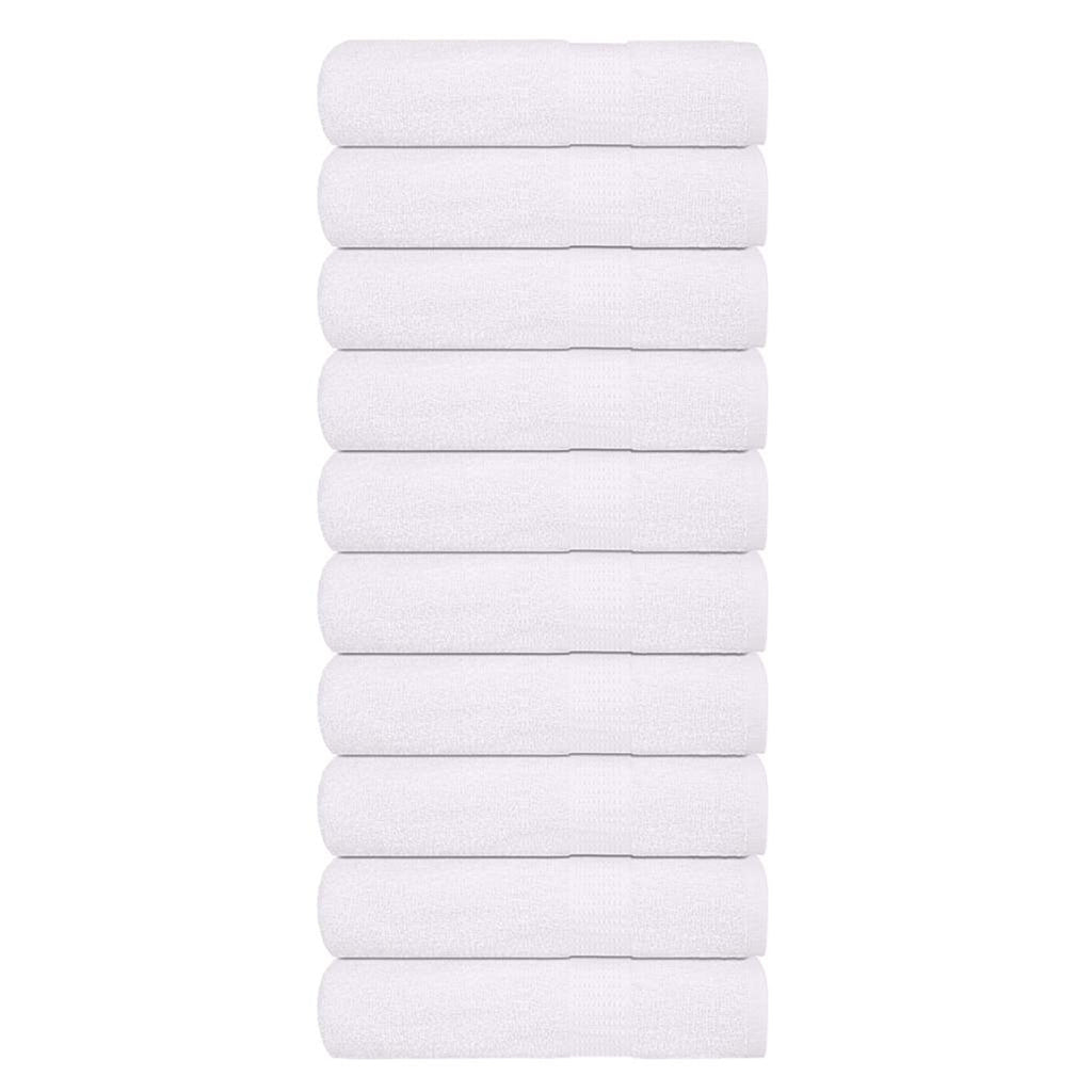 Towel Cotton White 100 x 50 cm Bathroom Bath Linen Home Towels 10 pcs Hand