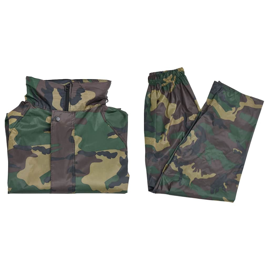Men'S Camo Print Rain Suit Camouflage - Green x x L Waterproof Suits Hood XXL