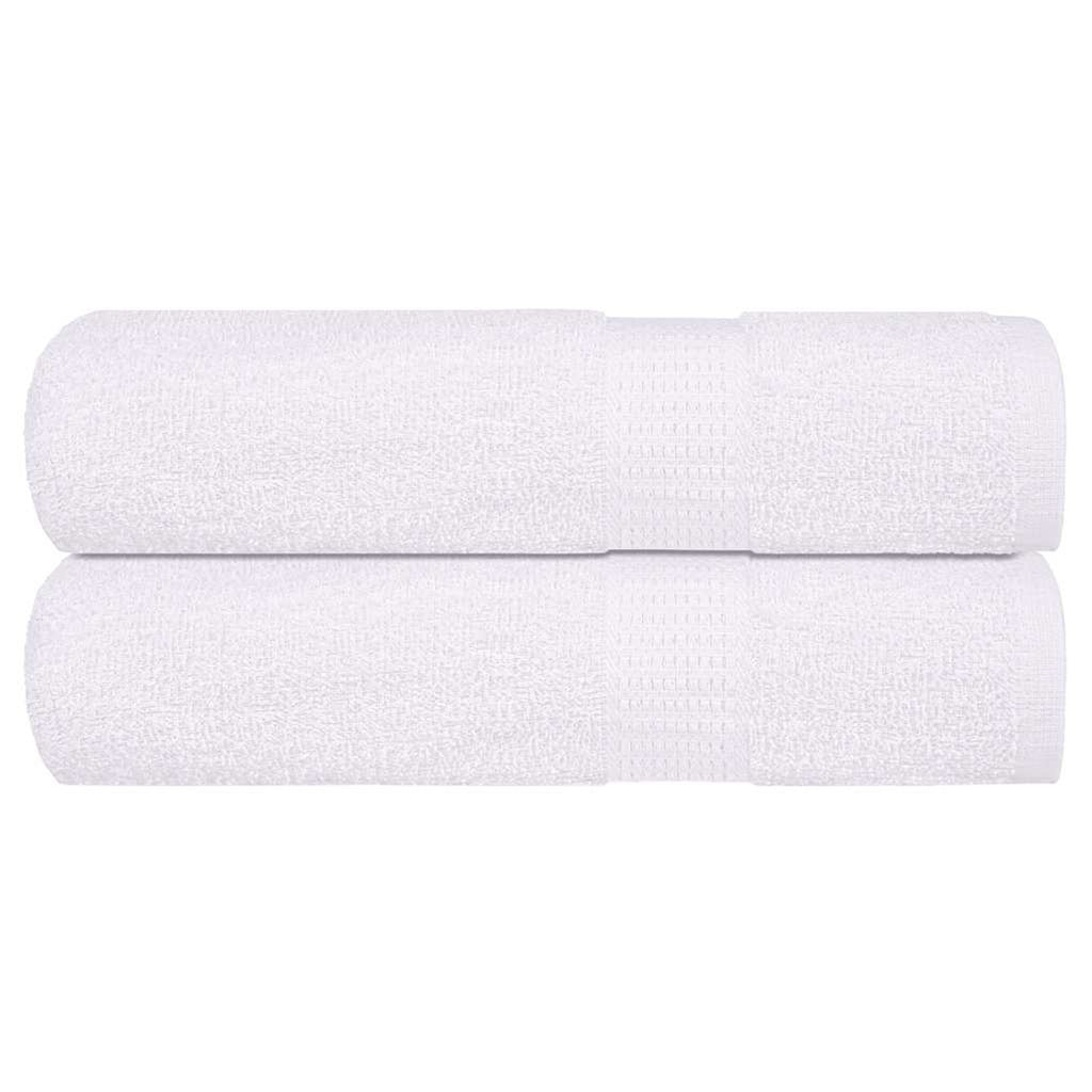 Towel Cotton White 100 x 50 cm Bathroom Bath Linen Home Towels 2 pcs Hand