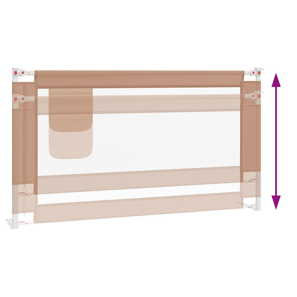 Toddler Safety Bed Rail Fabric (100% Polyester) Taupe 150 x 25 x 95 cm