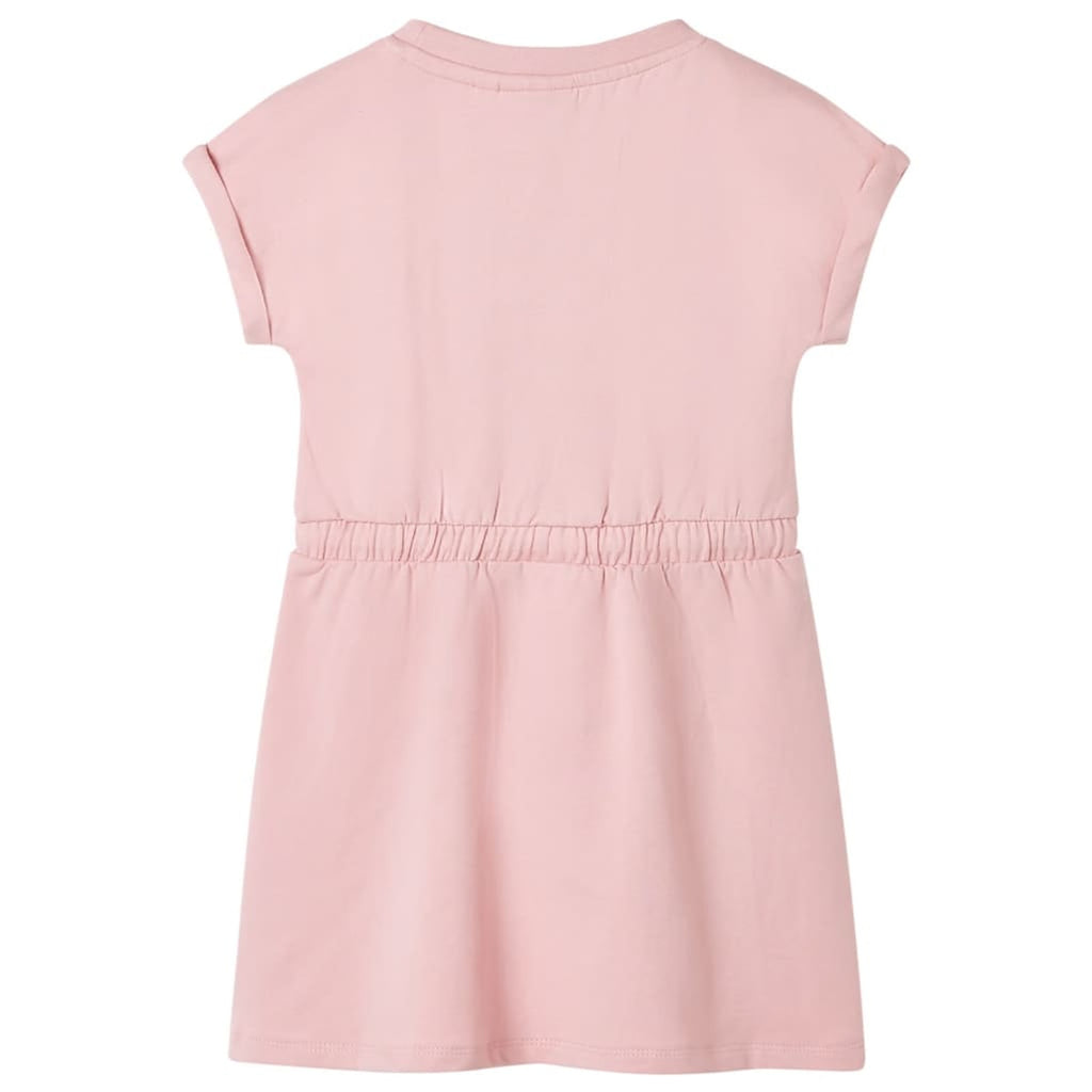 Dress Cotton Light Pink 128 Kids' Dresses Kids' Dresse Kids'Dress Drawstring