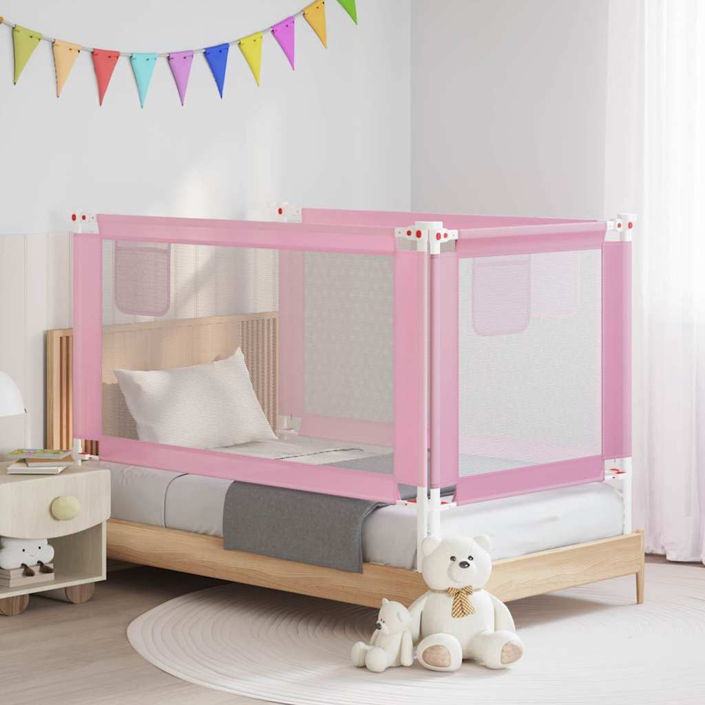 Toddler Safety Bed Rail Fabric (100% Polyester) Pink 150 x 25 x 95 cm Bedguard