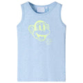 Kids'Tank Top Soft Melange Cotton Soft Blue Melange 116 Kids Clothing Kids'