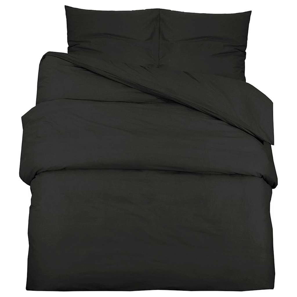 Duvet Cover Cotton Black 200 x 140 cm Bedding Bed Linen Bedroom Variant 2