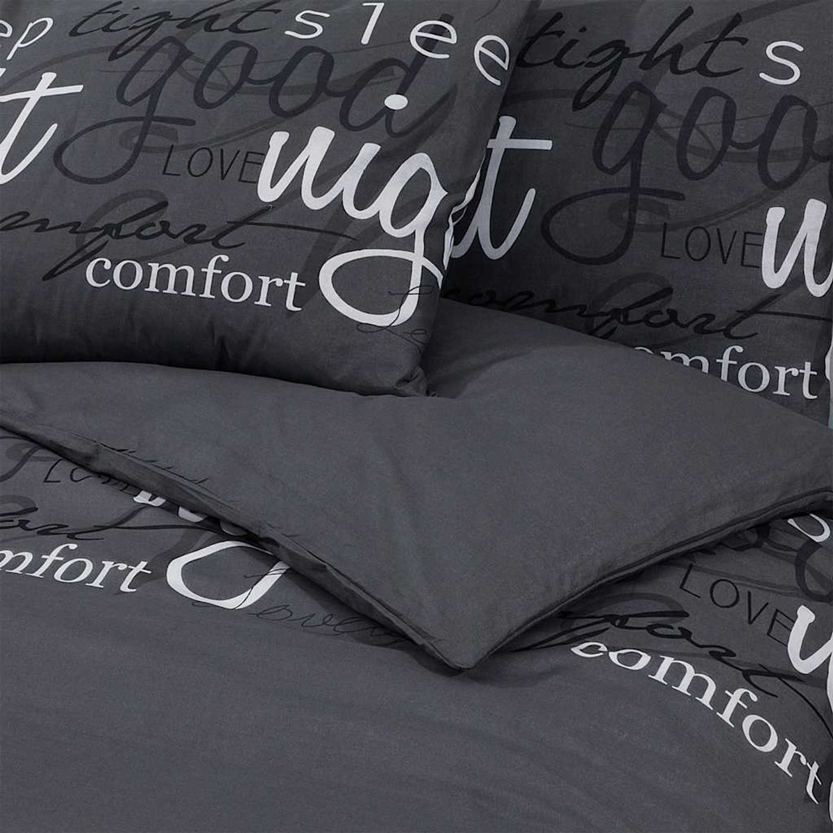 Duvet Cover Cotton Black 200 x 135 cm Bedding Bed Linen Bedroom Variant 4
