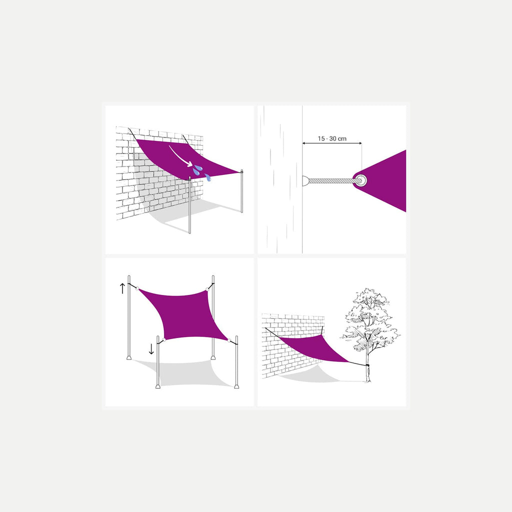 Sunshade Sail Oxford Fabric Yellow Water Resistant UV Resistant 500 x 800 cm
