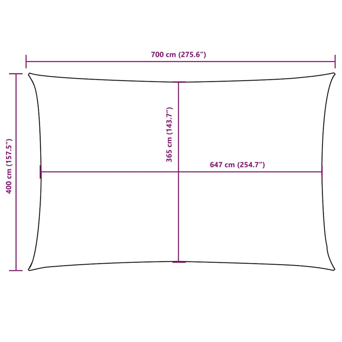 Sunshade Sail Oxford Fabric Blue Water Resistant UV Resistant 400 x 700 cm