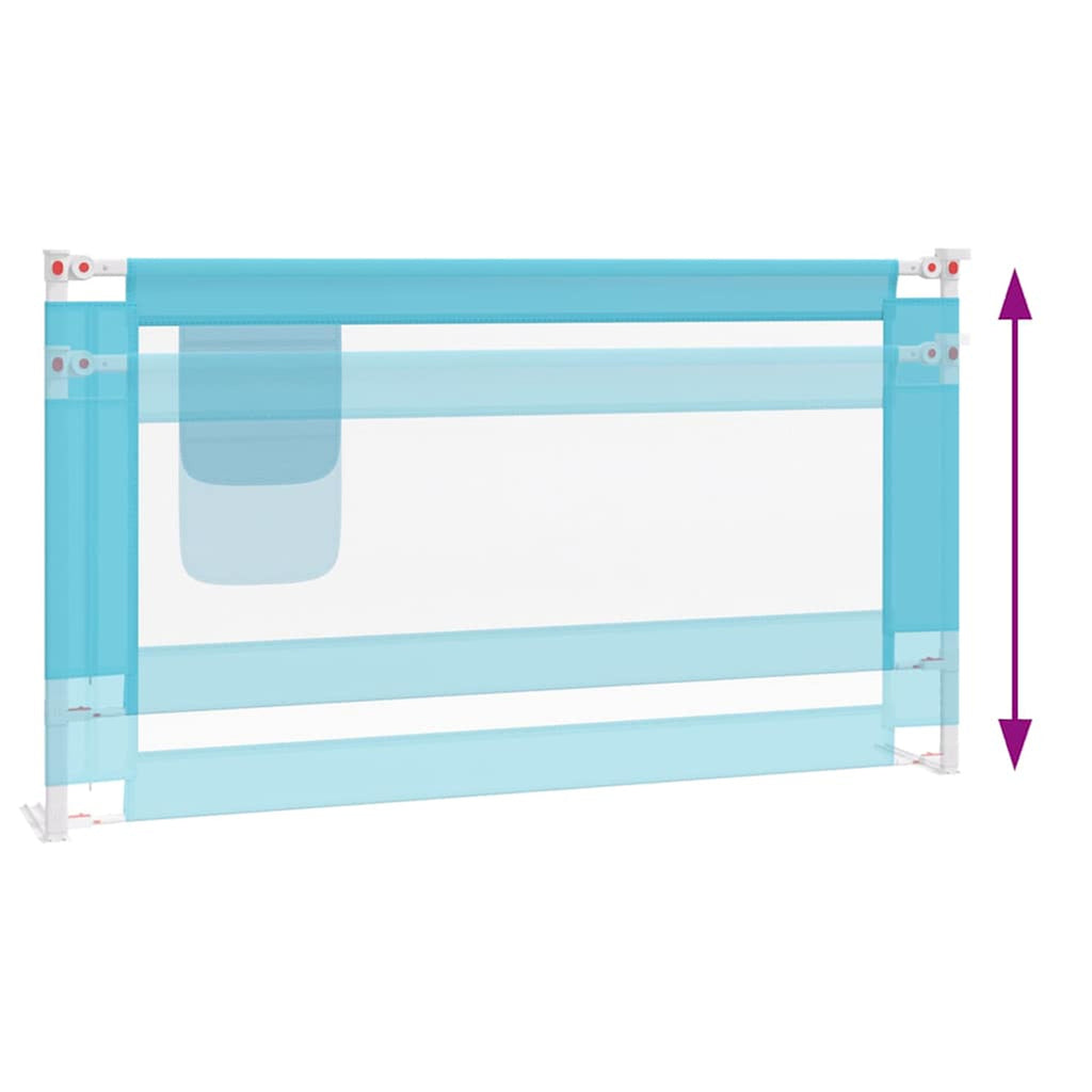 Toddler Safety Bed Rail Fabric (100% Polyester) Blue 150 x 25 x 95 cm Bedguard