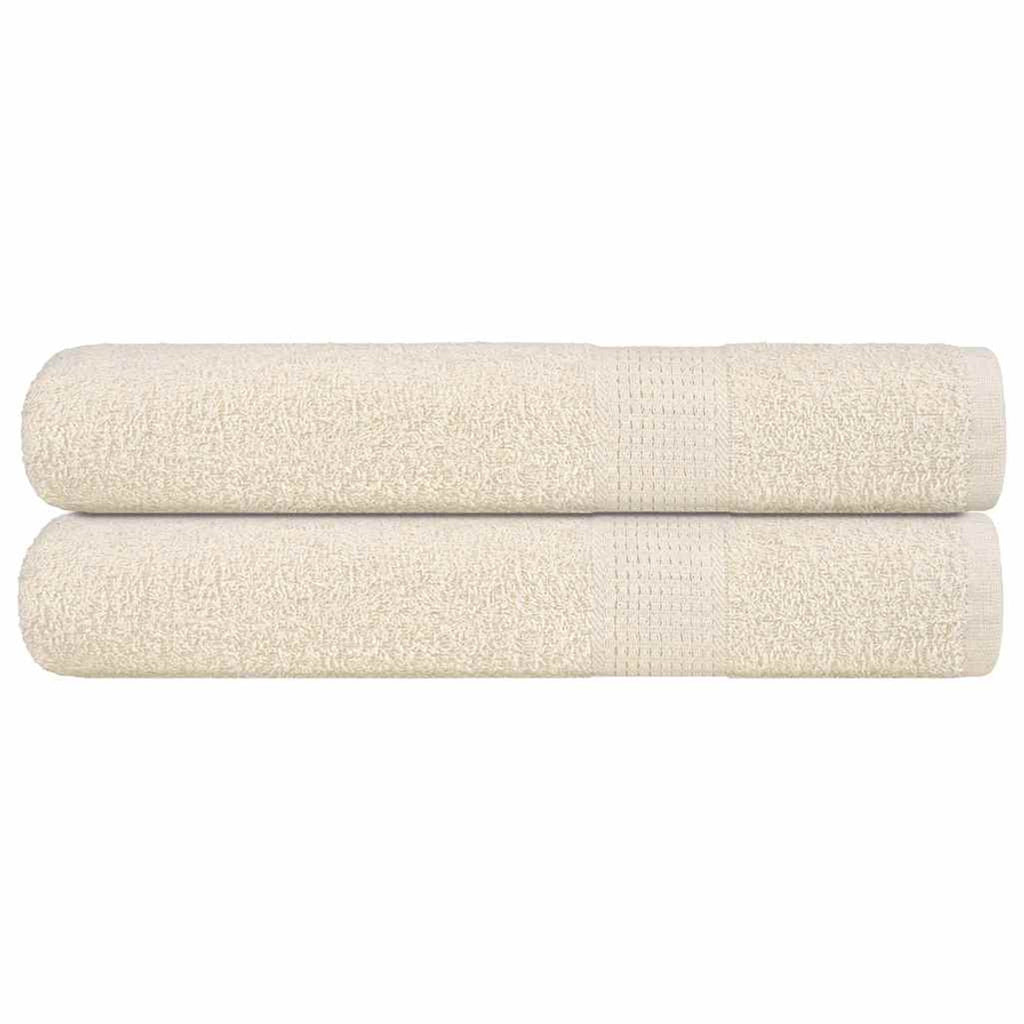 Towel Cotton Cream 200 x 100 cm Bathroom Bath Linen Home Towels 2 pcs FROGN