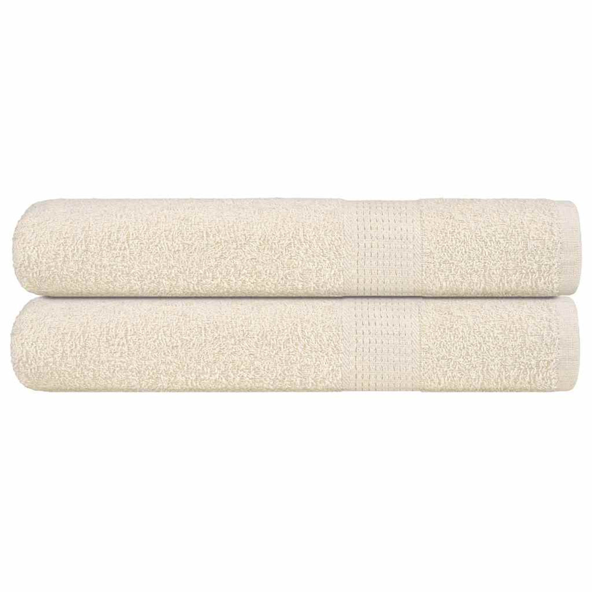 Towel Cotton Cream 200 x 100 cm Bathroom Bath Linen Home Towels 2 pcs FROGN