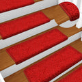 Stair Mats Rectangular Edge Needle-Punched Fabric (100% Red 65 x 21 Variant 2
