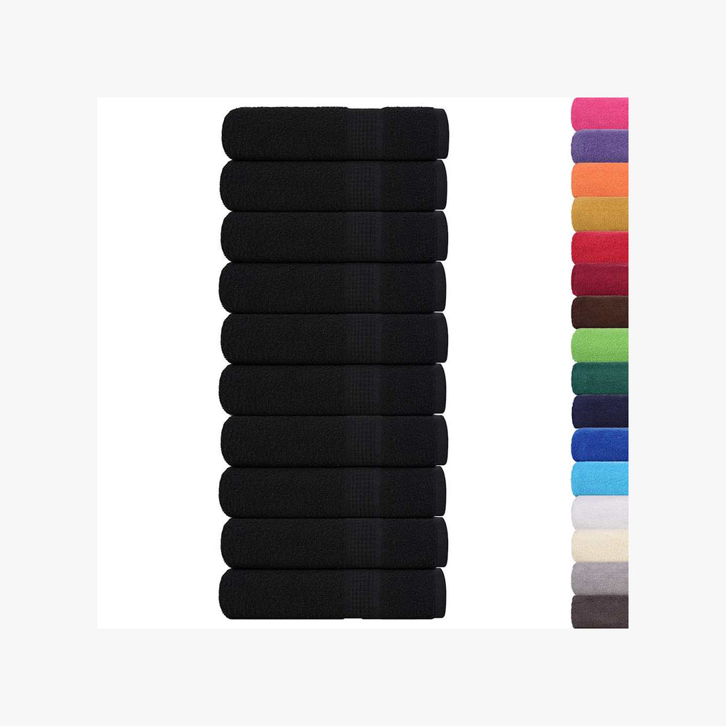 Towel Cotton Black 150 x 100 cm Bathroom Bath Linen Home Towels 10 pcs 150x100cm