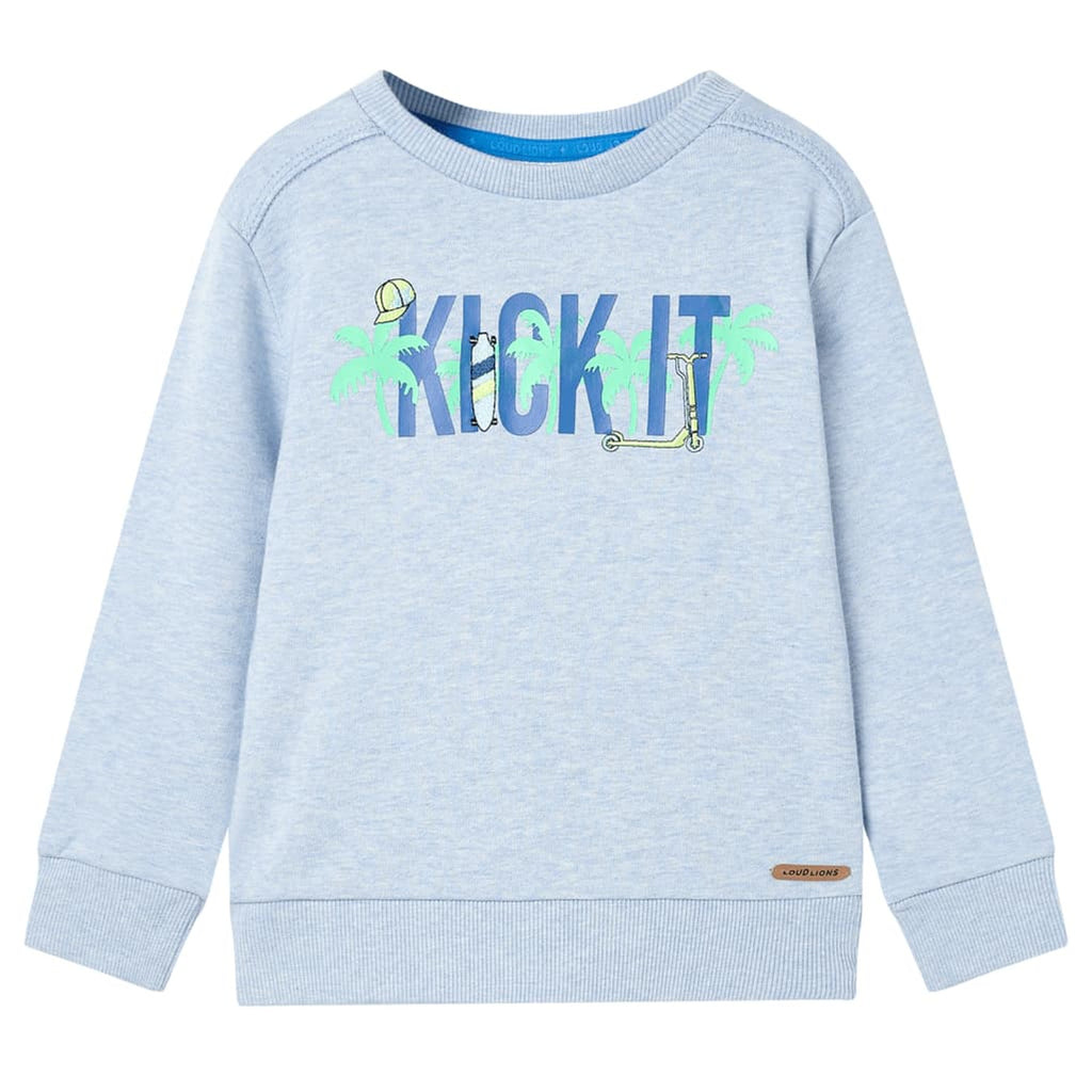 Sweatshirt Cotton Soft Blue Melange 116 Kids Clothing Children's Top Variant 2