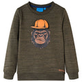 Sweatshirt Cotton Dark Khaki Melange 116 Kids Clothing Children's Top Kids