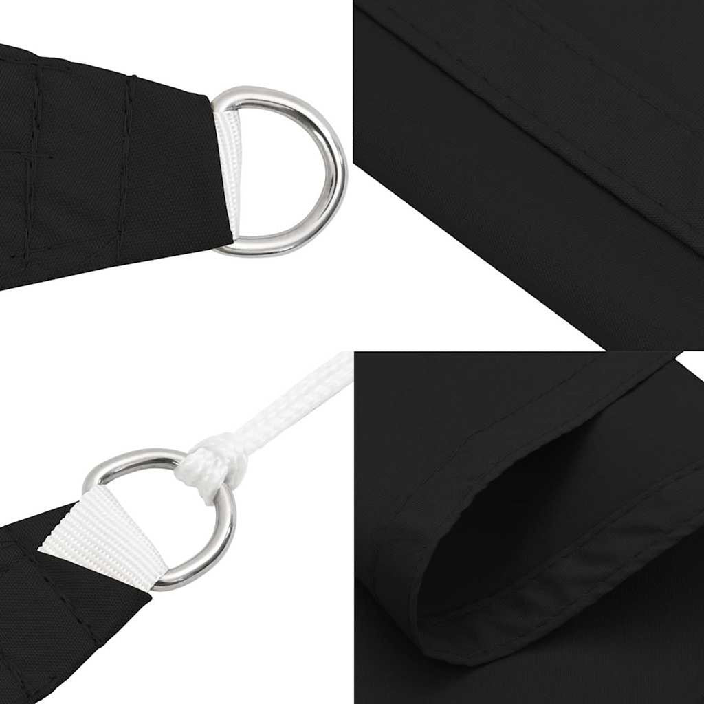 Sunshade Sail Oxford Fabric Black Water Resistant UV Resistant 400 x 500 cm