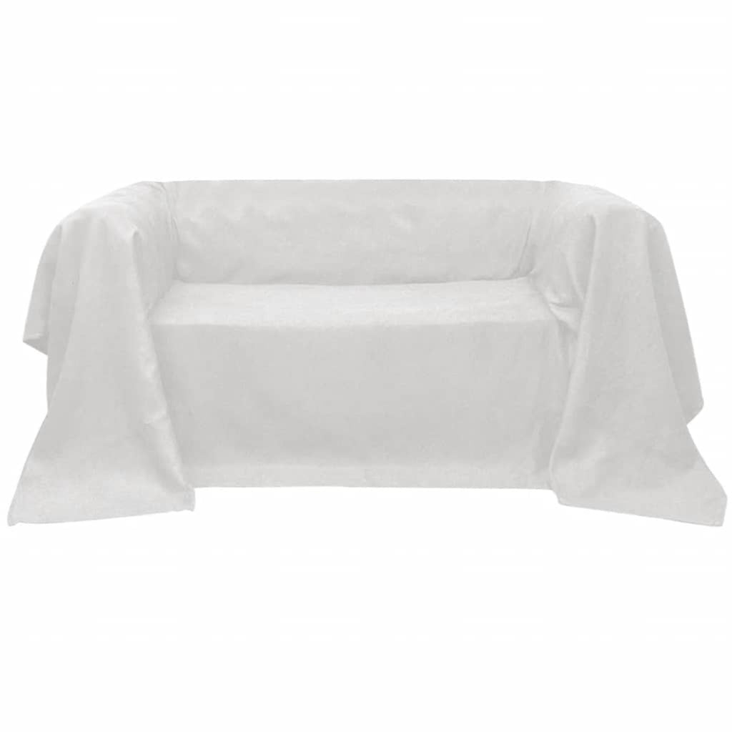 Micro-Suede Couch Slipcover Cream 350 x 270 cm Slipcovers 350x270cm