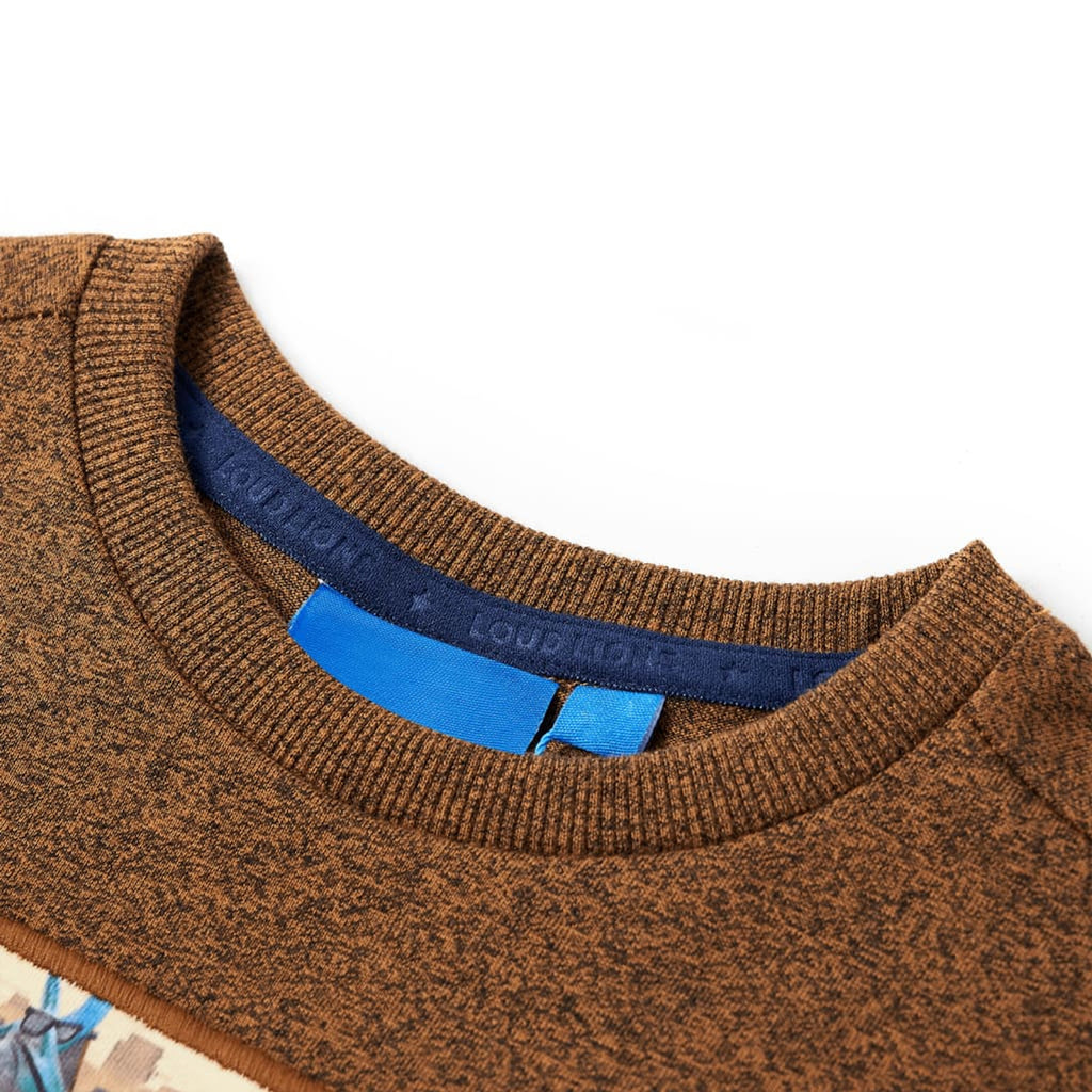 Kids T-Shirt Cotton Cognac Melange 104 Children's Top Kids Clothing Kids Wear