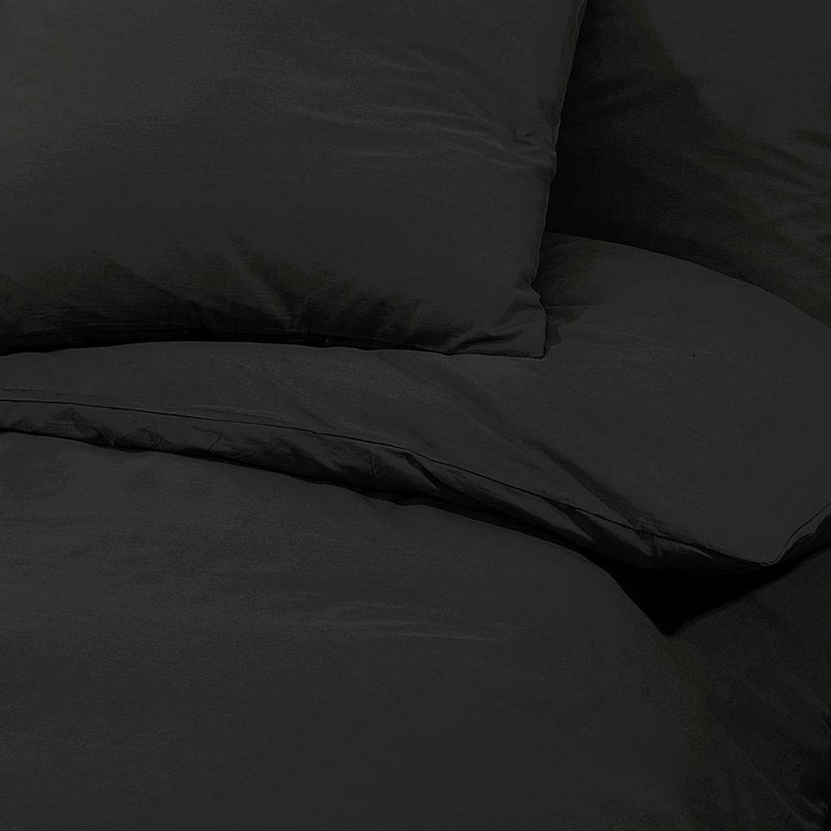 Duvet Cover Cotton Black 200 x 200 cm Bedding Bed Linen Bedroom Quilt 200x200cm