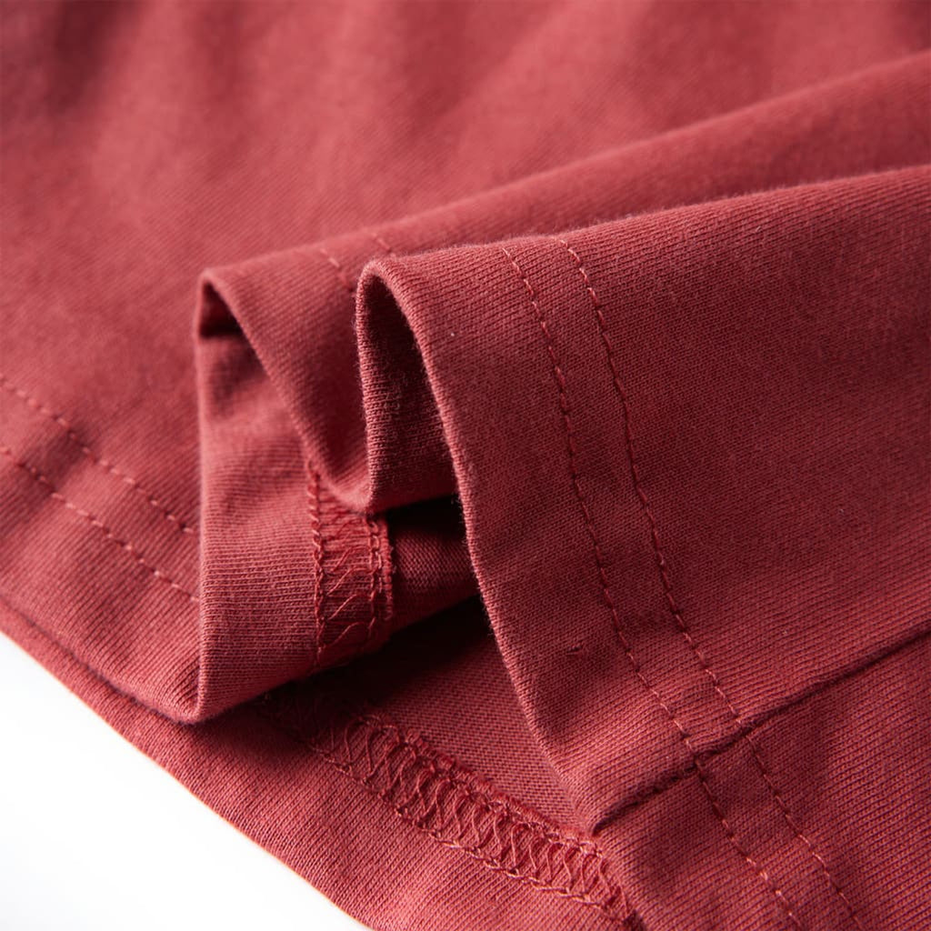 Kids T-Shirt Cotton Burnt Red 140 Children's Top Kids Clothing Kids Wear Long