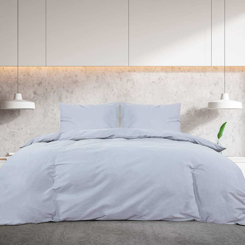 Duvet Cover Cotton Grey 220 x 225 cm Bedding Bed Linen Bedroom Quilt Variant 2